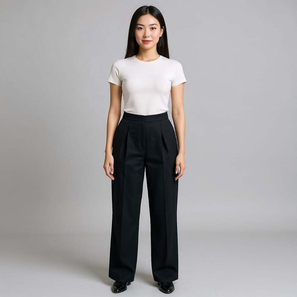 Vintage Harve Benard 100% Wool Pleated Trousers Black High Rise Size 5/6 Lined